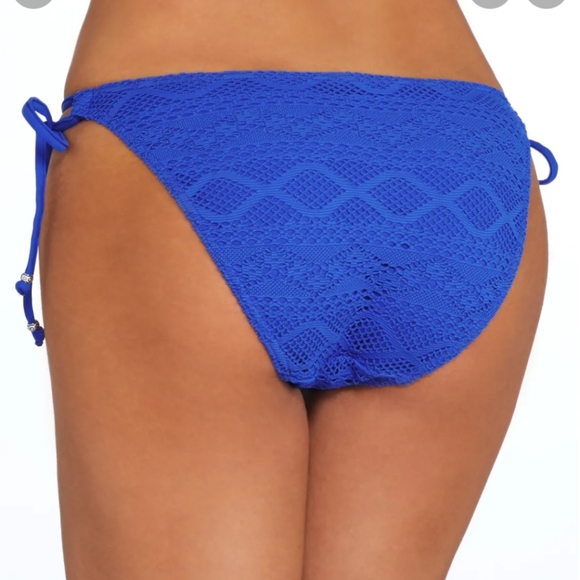 Freya Sundance Crochet Tie side bikini bottom. Cobalt Blue. Multiple sizes. - Picture 7 of 7